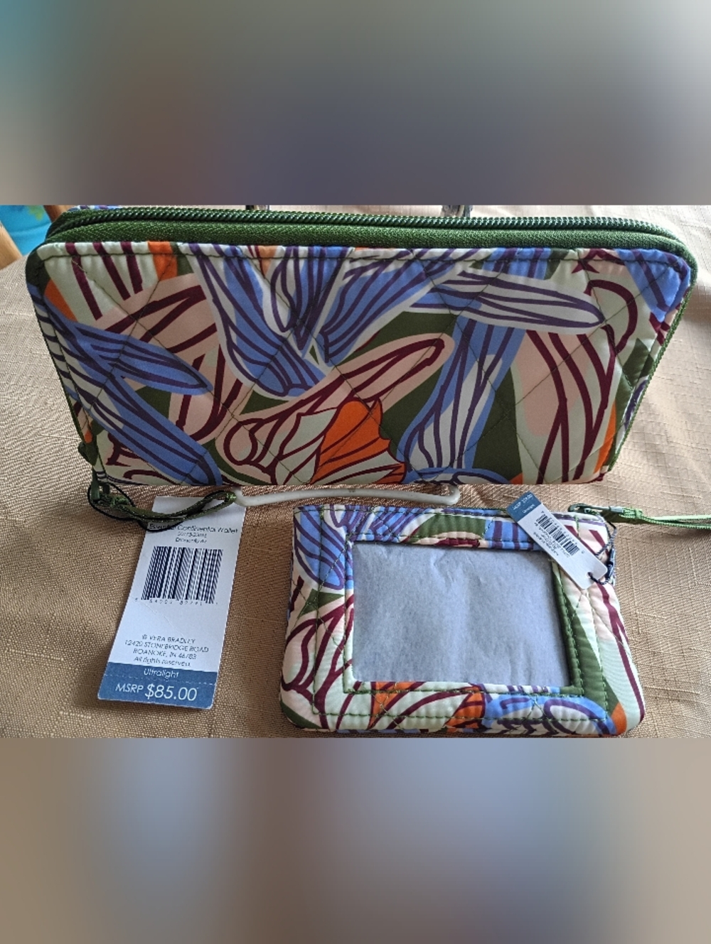Vera Bradley Bundle, Essential Continental All Around Zipper Wallet Zip ID Case